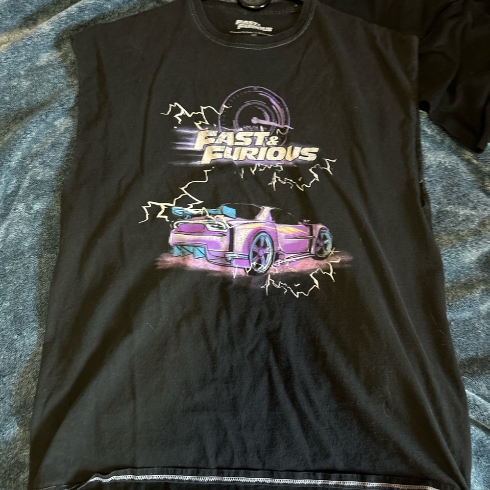 Fast and The Furious t-shirt size large with cut off sleeves
